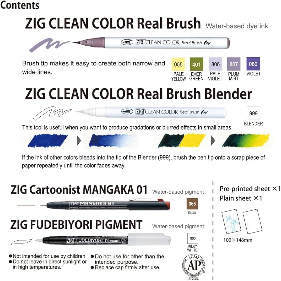 アンティーク　水彩画 Amazon.com: Kuretake ZIG HISTORIC ART WATERCOLOR 6 Colors set